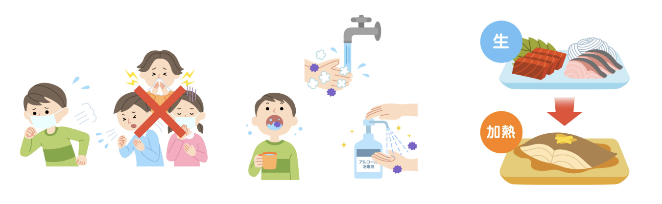 イラスト_感染症を防ぐための工夫
